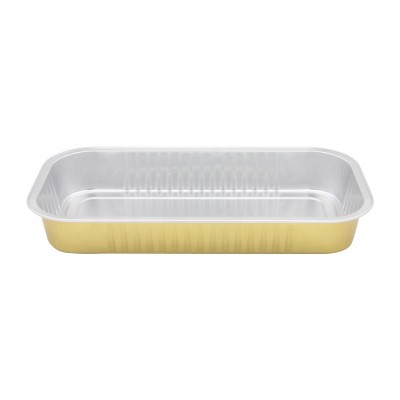 500ml Large Aluminum foil takeout containers for food packaging with Plastic Lids Disposable sushi takeout container