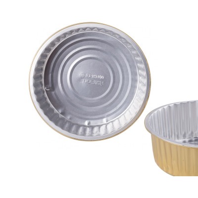 3100ml disposable foil box for food packaging aluminum catering container round pie container with plastic lid