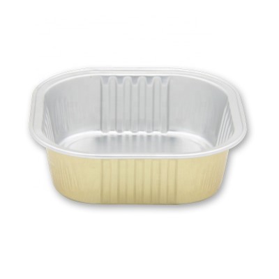 220ml aluminum food tray packaging disposable square ice cream cup with plastic lid